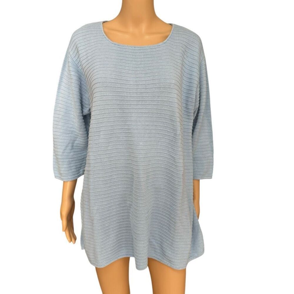 Margaret Winters 100% cotton blue sweater tunic size L